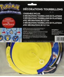 Alternative view of Amscan 12 Count Pokemon Foil Swirl Decorations, Multicolor