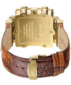 JBW Men's Luxury Phantom 1.00 ctw Diamond Chronograph Wrist Watch with Leather Band Brown/Gold 12 91TxPrEjqeL