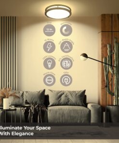 LB72120 LED Flush Mount Ceiling Light, 12 inch, 15W (150W Equivalent) Dimmable 1200lm, 3000K Warm White, Oil Rubbed Bronze Round Lighting Fixture for Kitchen, Hallway, Bathroom, Stairwell 23 91U0G5xo9VL