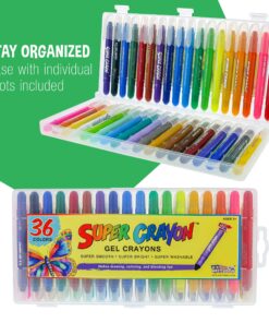 U.S. Art Supply Super Crayons Set of 36 Colors - Smooth Easy Glide Gel Crayons - Bright, Blendable and Washable 30 91U5CBsUkNL