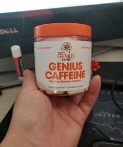 Genius Caffeine Pills 100mg, Extended-Release Microencapsulated Caffeine Pills - All-Natural Non-Crash Sustained Energy, Focus & Concentration Supplement - Nootropic Brain Booster - 100 Capsules 37 91U6rMfoXfL