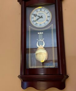 Bedford Clock Collection BED1247CHR Weathered Wall Clock with Pendulum, Cherry Wood 16 91U88ZRuq6L