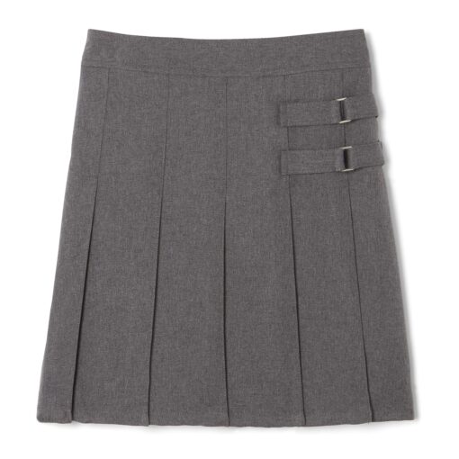 French Toast Girls' Adjustable Waist Pleated-Front Two-tab Scooter 4 Heather Gray