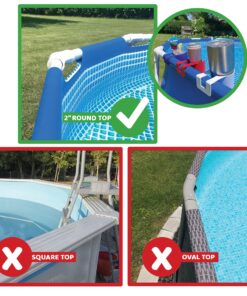 Alternative view of Storage Theory Plastic Cup Holder Set for Above Ground Swimming Pool - 4 Cup Holders for Drinks, Cups and Accessories - Fits 2” or Less Round Bar Top Rails - Blue 4 Pack