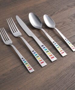 Fiesta - 641020R Fiesta Celebration 20-Piece Flatware Silverware Set, Service for 4, Stainless Steel, Includes Forks/Knife/Spoons 11 91UPIlAJR3L