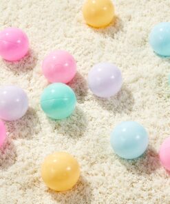 Amazon Basics BPA Free Crush Proof Plastic Pit Balls with Storage Bag, Toddlers Kids 12+ Months, 1000 Count, 1000 Balls, 6 Pastel Colors 26 91UPJNjosML