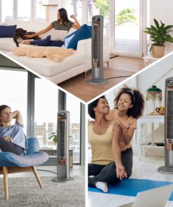 Lasko Wind Curve Portable Electric 42" Oscillating Tower Fan with Fresh Air Ionizer, Timer and Remote Control for Indoor, Bedroom and Home Office Use, Silverwood 2554 32 91UQOhScWDL