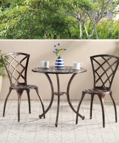 Alternative view of Christopher Knight Home Glenbrook Modern Metal Bistro Set, 3-Pcs Set, Brown