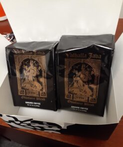 Death Wish Coffee Valhalla Java Odinforce Blend - Ground Dark Roast - Extra Kick of Caffeine- Arabica & Robusta Coffee Beans - Dark Roast Coffee - 2 Bags (12oz.) 28 91UR6Stk36L