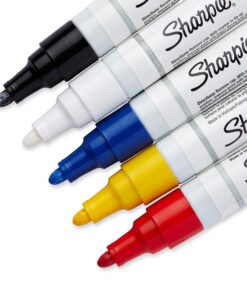 SHARPIE Oil-Based Paint Markers, Medium Point, Assorted Colors, 5 Count (Packaging May Vary) - Great for Rock Painting Classic Assorted 5-Count Medium Tip 21 91UbnguMpL