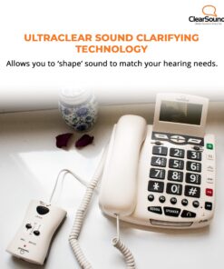 ClearSounds WIL95 UltraClear Portable Telephone Amplifier for Corded Digital and VoIP Phones with Up to 40dB Amplification, AC Powered (White) 10 91Uk5iKcTL