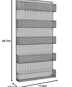 Spice Rack Organizer – Space Saving Wall Mount 5-Tier Wire Shelves for Pantry or Cabinets – Kitchen Organization and Storage by Home-Complete (Black) 27 91UmwIeLs1L