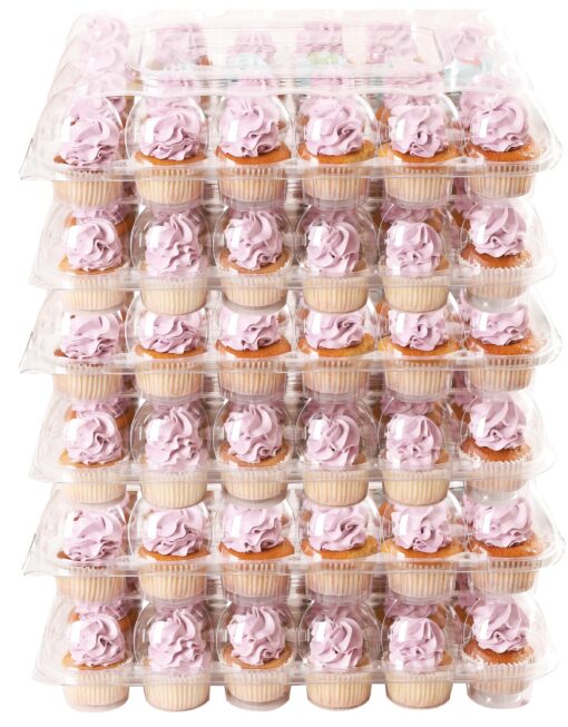 APRON HEROES - STACK’nGO Cupcake Carriers, Cupcake Containers, Cupcake Holders, Plastic Cupcake Containers, To Go Boxes, Cupcake Holders with Lid, Cupcake Boxes 24 Count - 6 PACK X 24 SETS 24 Cupcake Carrier (6 Pack)