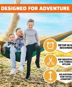 MalloMe Hammock - Camping Hammocks - Portable Hammock Kids Hammock Outdoor Hammock - Hamaca Double Hammock - 2 Person Hammock Tree Hammock - Hamock Travel Hammock - Backpacking Hammocks for Outside Black & Blue Large 21 91UptRo3QJL