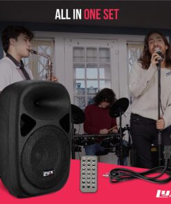 LyxPro SPA-8 Compact 8" Portable PA System 100-Watt RMS Power Active Speaker System Equalizer Bluetooth SD Slot USB MP3 XLR 1/4" 1/8" 3.5mm Inputs SPA8 19 91UqoQ30DEL