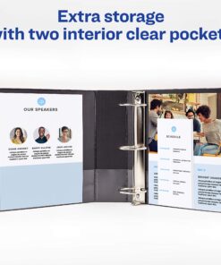 Avery Economy Showcase View 3 Ring Binder, 1.5" Round Rings, 1 Black Binder (19650) 1.5" STORAGE 9 91UvApf2B0L
