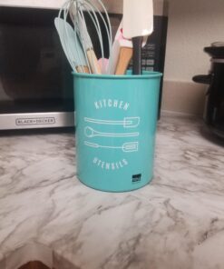 Now Designs Powder-Coated Steel Utensil Crock, Turquoise 31 91UvgyEpX6L