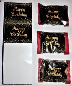 Black and Gold Happy Birthday Party Water Bottle Labels - 24 Stickers 22 91Uwk1VTFpL