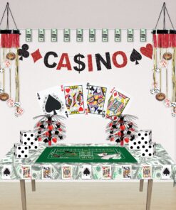 Beistle Big Bucks Tablecover, 54” x 108” – Plastic Table Cloth, Casino Theme Party Decorations, Casino Themed Party Supplies, Money Party Decorations, Dollar Bill Table Cloth 1 21 91V3OlKaLZL