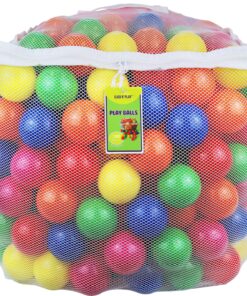 Click N' Play Plastic Balls for Ball Pit, Phthalate & BPA Free, Crush Proof Play Balls for Ball Pit, Pit Balls in Assorted Colors in Reusable and Durable Storage Mesh Bag with Zipper | 200, 1000 count Bright 100 Count