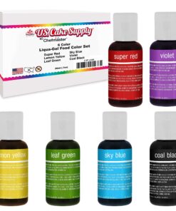 6 Color Cake Food Coloring Liqua-Gel Decorating Baking Primary Colors Set - U.S. Cake Supply .75 fl. Oz. (20ml) Bottles Primary Popular Colors - Made in the U.S.A. 6-Color Primary Kit