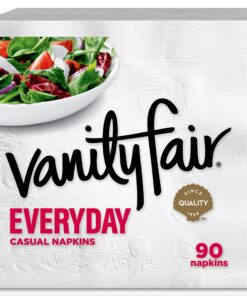 Vanity Fair Everyday Napkins, 1080 Count, White Paper Napkins, 90 Count (Pack of 12) 7 91VARsED5UL