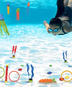 JOYIN 30 Pcs Diving Pool Toys for Kids Ages 3-12 Jumbo Set with Storage Bag Pool Games Summer Swim Water FishToys 18 91VHkNFP8fL