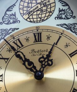 Bedford Clock Collection Grand Antique Colonial Chiming Wall Clock with Roman Numerals in a Cherry Oak Finish, 38" L 16 91VKpftAKlL