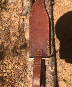 SZCO Supplies 15” Classic Wood Handle Carbon Steel Bowie Blade Outdoor Survival Knife,Brown/Brass 77 91VSCckO6FL