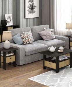 Furinno Andrey End Table / Side Table / Night Stand / Bedside Table with Bin Drawer, Espresso/Brown 1-Pack, Center Bin 34 91VUbdMuOZL