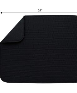 S&T INC. Dish Drying Mat for Kitchen, Absorbent, Reversible XL Microfiber Dish Mat, 18 Inch x 24 Inch, Black Galaxy Mesh Black Mesh 15 91VUdJwAAkL