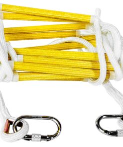 ISOP Outdoor Climbing Rope Ladder - Compact Portable Safety Rope Ladders - Hanging Rope with Hooks for Teens & Adults - Exercise Rope Ladder for Swing Set & Tree House 15 ft 17 91Vmcus5mVL