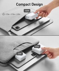 Mac Book Pro Charger, Anker 100W Fast Charger, 2 Port Power Adapter - Compatible With USB C Devices Including MacBook Pro/Air, iPad Pro, iPhone 15/Pro/Pro Max, Google Pixelbook (Cable Not Included) 23 91VnNLsS2BL