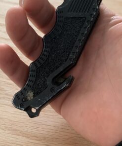 Smith & Wesson Border Guard 10in High Carbon S.S. Folding Knife with 4.4in Tanto Blade and Aluminum Handle for Tactical, Survival and EDC Partially Serrated Edge 37 91VuQtIs1AL