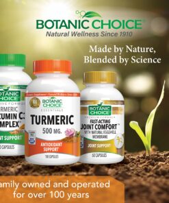 Botanic Choice Premium Turmeric Antioxidant Support - Joint Health Supplement for Adults - 180 Vege Capsules (500 mg each) 180 Count (Pack of 1) 10 91VwGeKHOdL