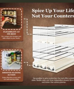 Alternative view of Vertical Spice - Cabinet Mounted Spice Rack Organizer - 3 Drawers, 30 Capacity - Sliding Cabinet Organizer - Pullout Shelves for Pantry Organization - Seasoning Storage - 6.9'' W x 10.75'' H x 10.6" D