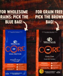 Wellness CORE Grain-Free High-Protein Dry Dog Food, Natural Ingredients, Made in USA with Real Meat, All Breeds, For Adult Dogs (Original Turkey & Chicken, 12-Pound Bag) 14 91W2 i sPGL