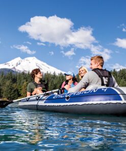 INTEX Excursion Inflatable Boat Series: Includes Deluxe 54in Aluminum Oars and High-Output Pump – SuperStrong PVC – Adjustable Seats with Backrest – Fishing Rod Holders – Welded Oar Locks 4-Person 32 91W294ueUdL