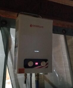 Tankless Water Heater, Camplux 1.58GPM Outdoor Propane Gas Water Heater with Portable Handle, White, 6L 37 91W7zsqPV1L