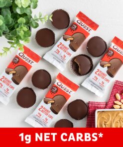 Quest Nutrition High Protein Low Carb, Gluten Free, Keto Friendly, Peanut Butter Cups, 12 Count (Pack of 1) (total- 17.76 Ounce) 30 91WDPCDHsaL