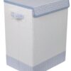 BirdRock Home Baby Clothes Hamper with Lid - Folding Cloth Hamper with Handles - Dirty Clothes Sorter Bin - Easy Storage - Collapsible - Blue and White Blue & White