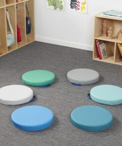 Factory Direct Partners 11232-CT SoftScape 15" Round Floor Cushions with Handles, 2" Thick Deluxe Foam (6-Piece) - Contemporary Multicolor 19 91WHQWKFqHL