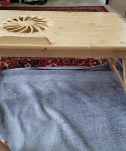 Laptop Desk Nnewvante Adjustable Bed Desk Table Bamboo with USB Fan Foldable Bed Tray w' Drawer 21.6" with Fan 79 91WI5gXjAfL
