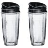 Nutri Ninja 24 oz Tritan Cups with Sip & Seal Lids. Compatible with BL480, BL490, BL640, & BL680 Auto IQ Series Blenders (Pack of 2) Clear 3 91WVxRuU8yL