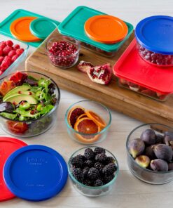 Pyrex Meal Prep Simply Store Glass Rectangular and Round Food Container Set (18-Piece, BPA-free), Multicolor 18 PC Set 25 91Wf0W6nE1L