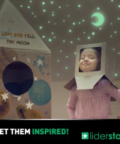 Glow in The Dark Stars Wall Stickers, Adhesive Dots and Moon for Starry Sky, Galaxy Decor Bright and Realistic for Any Room (Green) Green 29 91WjwBspoL