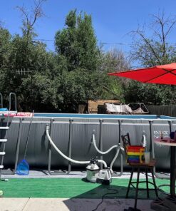 INTEX 26355EH Ultra XTR Deluxe Rectangular Above Ground Swimming Pool Set: 18ft x 9ft x 52in – Includes 1500 GPH Sand Filter Pump – SuperTough Puncture & Rust Resistant – Easy to Assemble with Sand Filter Pump 43 91WmsBy1EoL