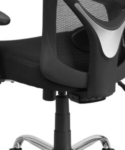 Flash Furniture Big & Tall Office Chair | Adjustable Height Mesh Swivel Office Chair with Wheels Black 22 91Wp96HH25L