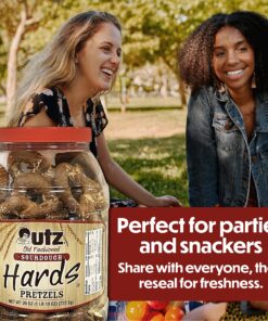 Utz Old Fashioned Sourdough Hard Pretzels – 28 oz Barrel – Big and Thick Classic Pretzel Knot Twist, Crunchy Sourdough Pretzel with Zero Cholesterol Sourdough Hards 1.75 Pound (Pack of 1) 19 91WsRqDRb2L