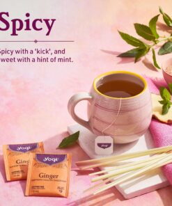 Yogi Tea - Ginger Tea (6 Pack) - Supports Healthy Digestion - Soothing and Spicy Blend - Caffeine Free - 96 Organic Herbal Tea Bags 11 91Wv3C8QzL